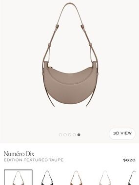 Polene Taupe Numero Dix Crescent Shoulder Bag